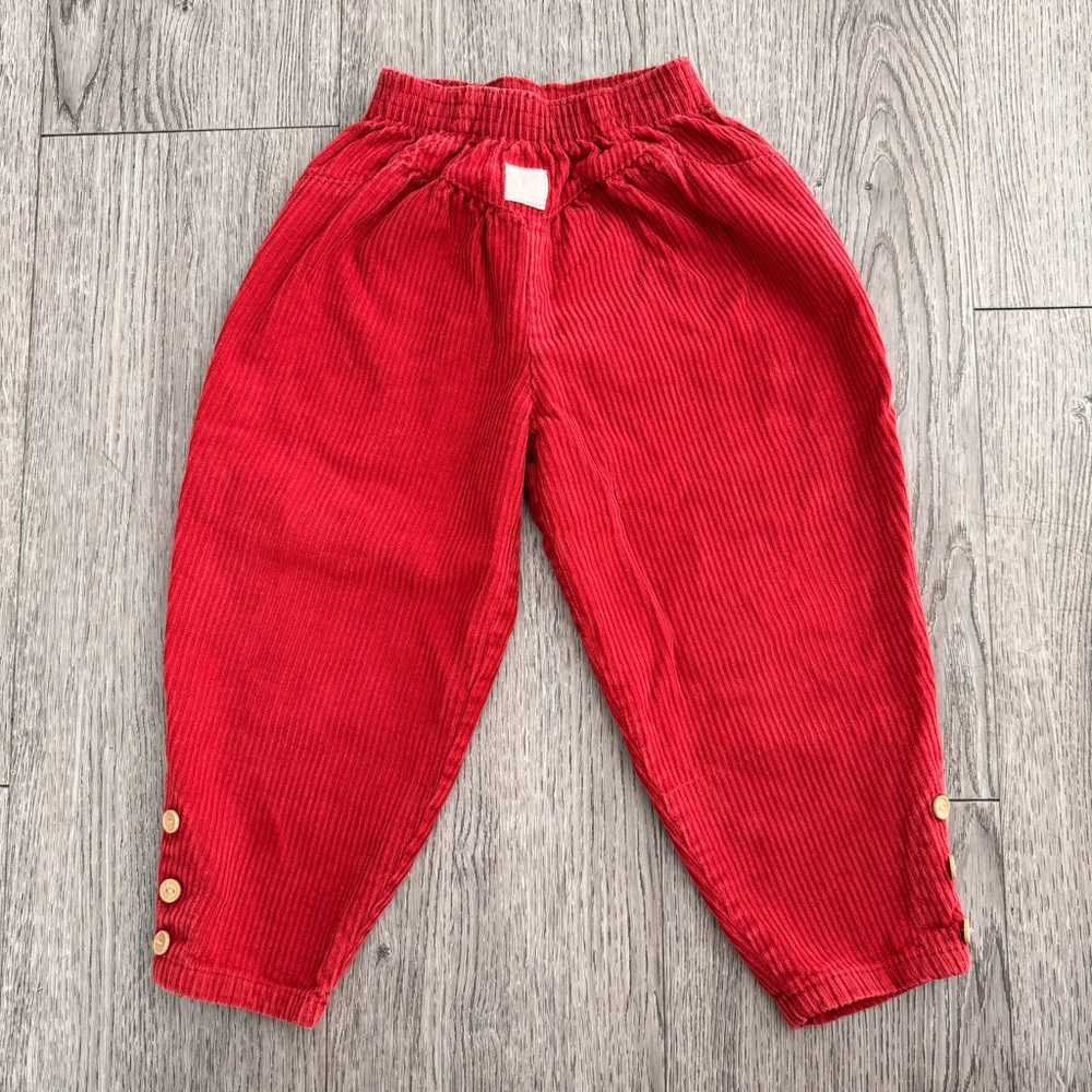 Vintage Banana Split Red Corduroy Kids Pants size 3t